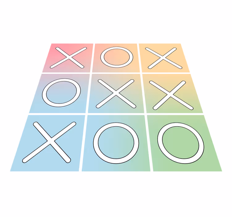 Tic-Tac-Toe Play game rug - TenStickers