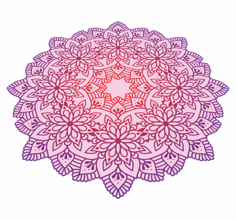 Elegant flower colorful mandala vinyl rug - TenStickers