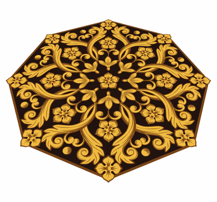 Baroque Foliage Symmetry bedroom carpet - TenStickers