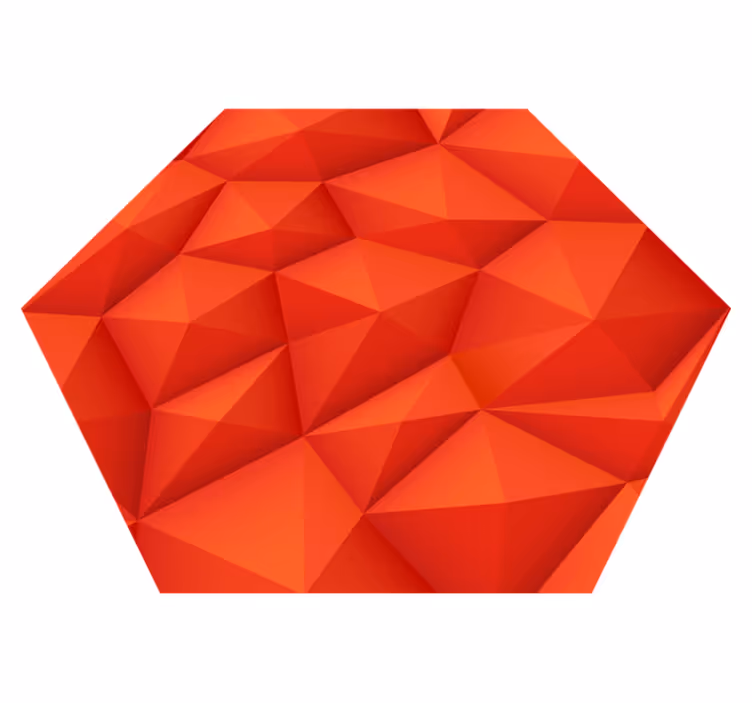 Modern hexagonal red triangle carpet - TenStickers