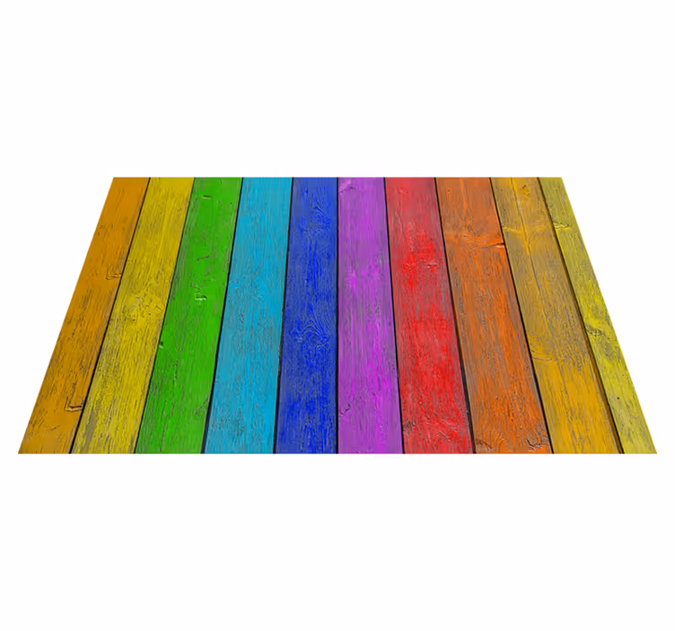 Rainbow vinyl carpet - wood stripes - TenStickers