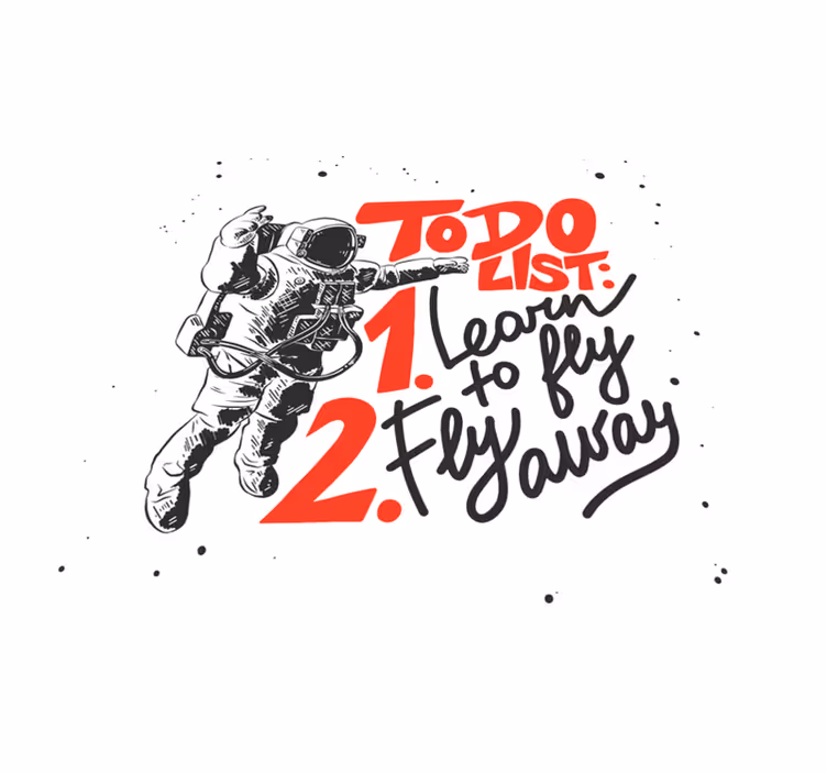 Astronaut To-Do List quote rug - TenStickers