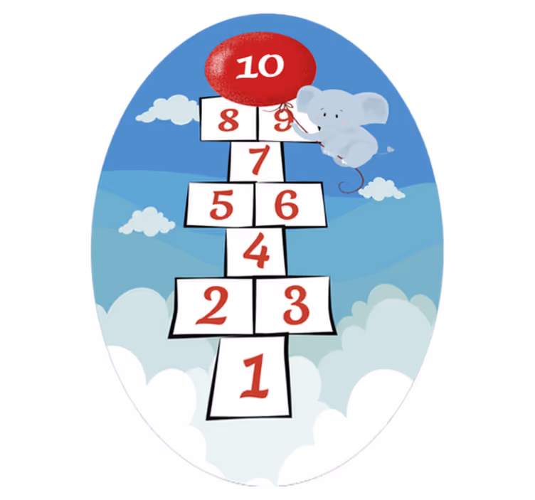 Hopscotch Balloon Elephant kids carpet - TenStickers