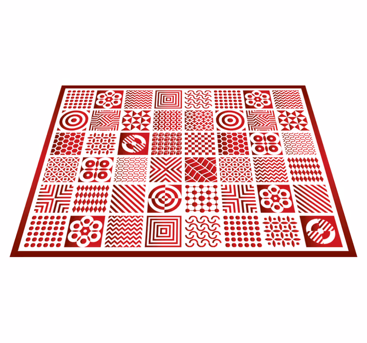 Geometric rug in geometric patchwork design - TenStickers