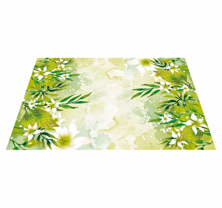 Botanical Greenery floral rug - TenStickers