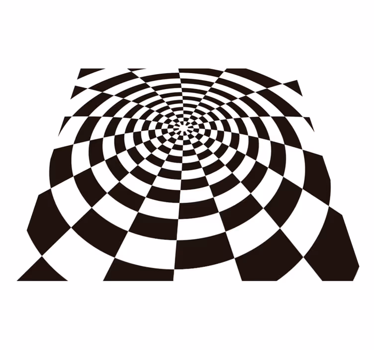 Optical Illusion Checkered geometric rug - TenStickers