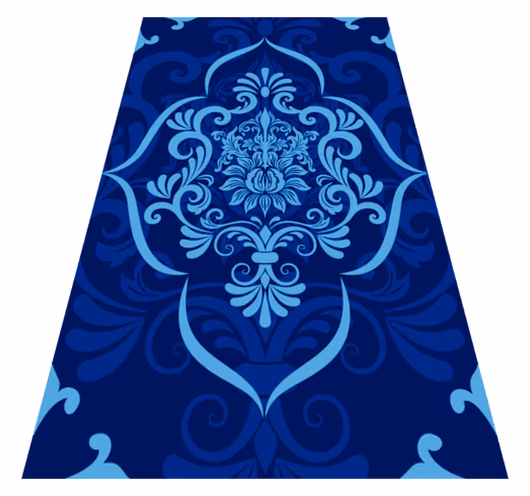 Rectangular blue mandala vintage vinyl rugs - TenStickers