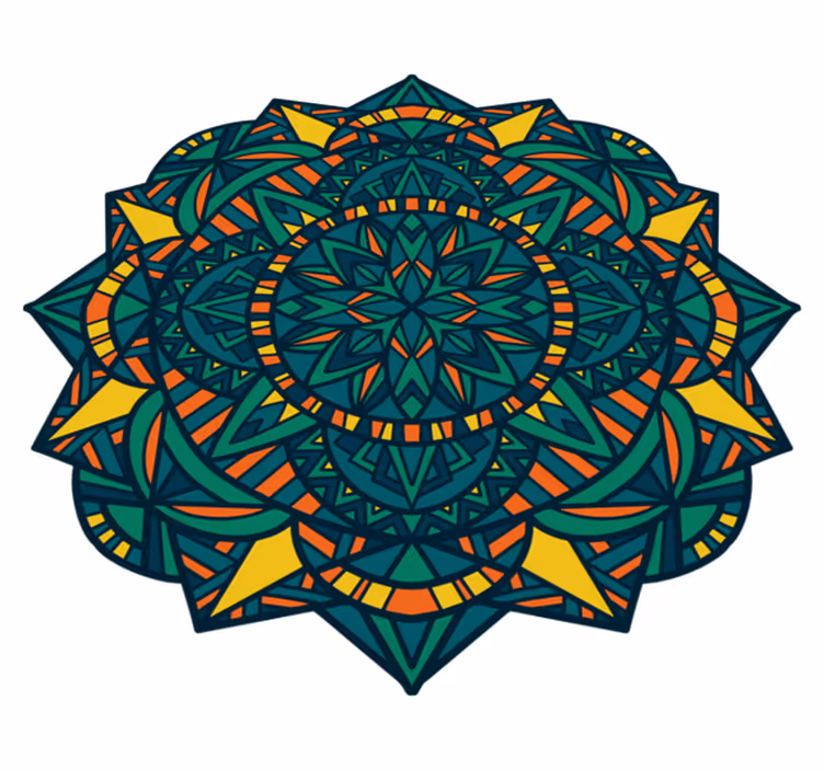 Mandala rug inspired by circular artwork - TenStickers
