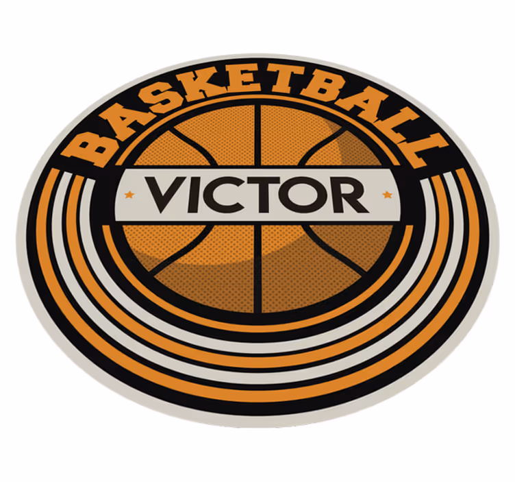 personalizable basket ball vinyl rug with name - TenStickers