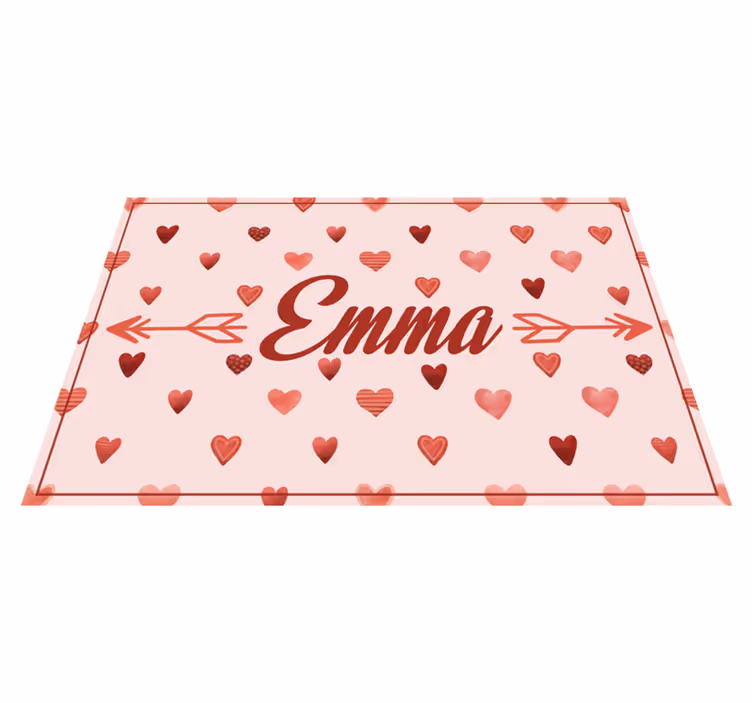 Personalized Heart Theme custom floor mat - TenStickers