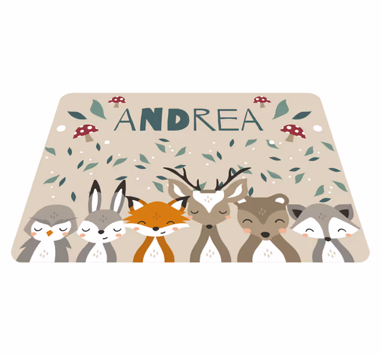 Woodland Friends custom floor mat - TenStickers