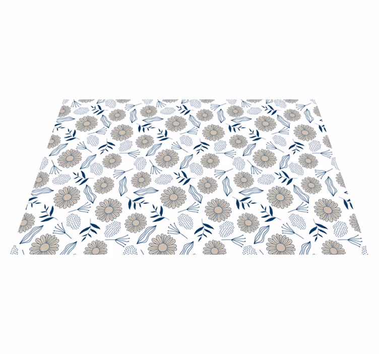 Floral rug with botanical pattern design - TenStickers
