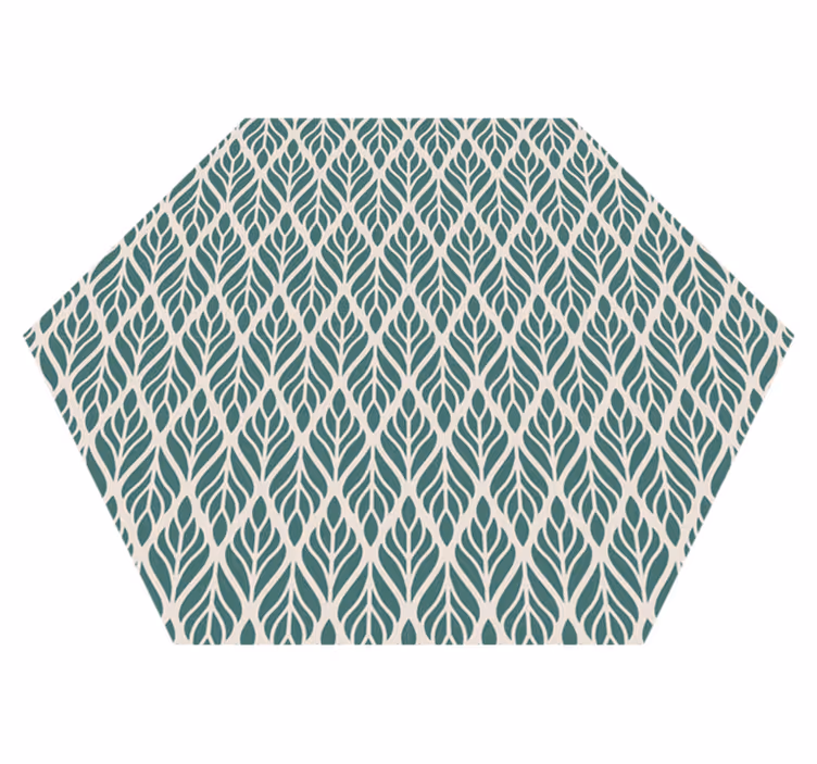 Geometric rug with leaf design - TenStickers