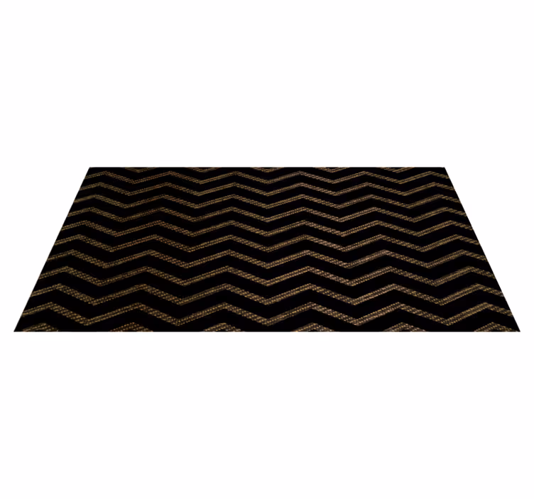 Dark zig zags stripes vinyl rug - TenStickers