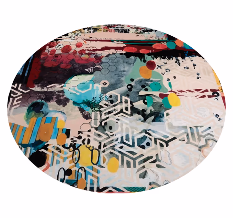 Abstract Splash Motif living room rug - TenStickers