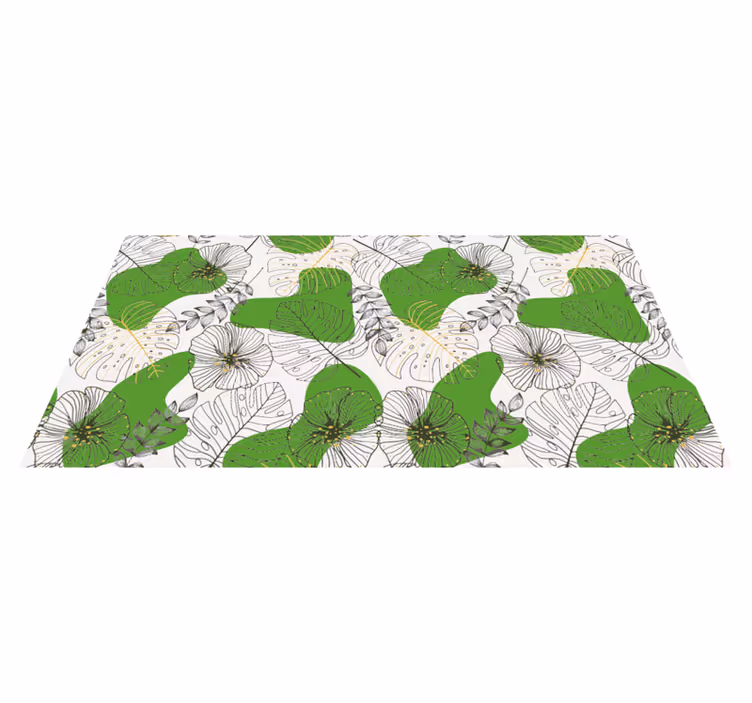 Monstera leaves living room vinyl rug - TenStickers