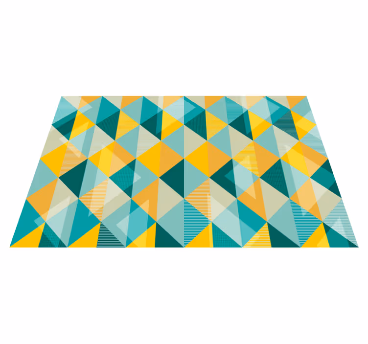 Geometric rug in a triangle pattern design - TenStickers