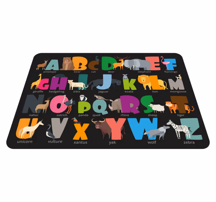Animal Alphabet EN vinyl alphabet rug - TenStickers