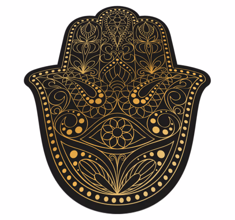Fatma hand mandala vinyl rug - TenStickers