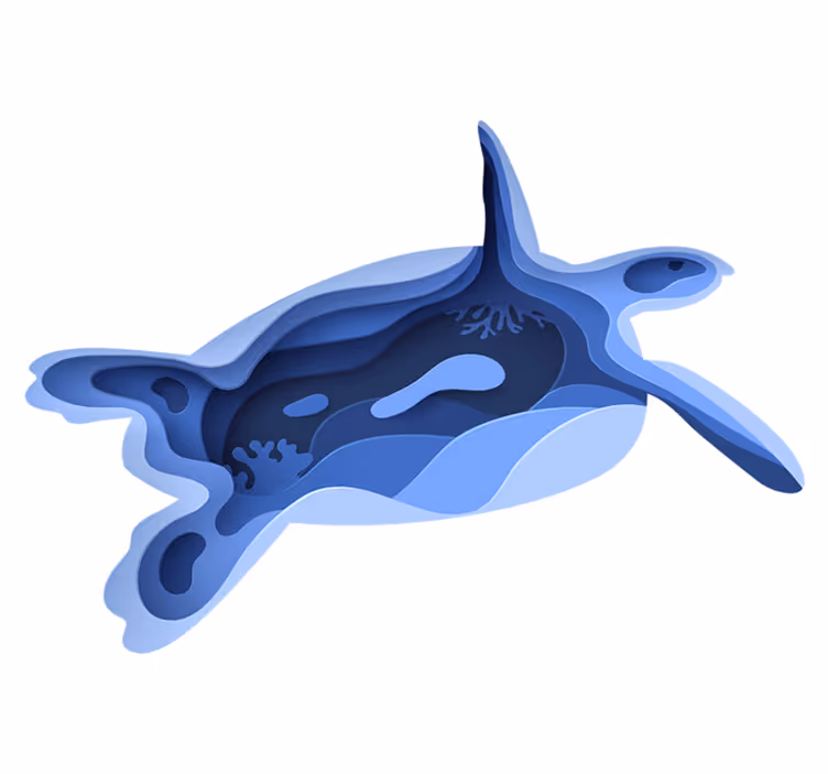 Sea Turtle Shape animal mat - TenStickers
