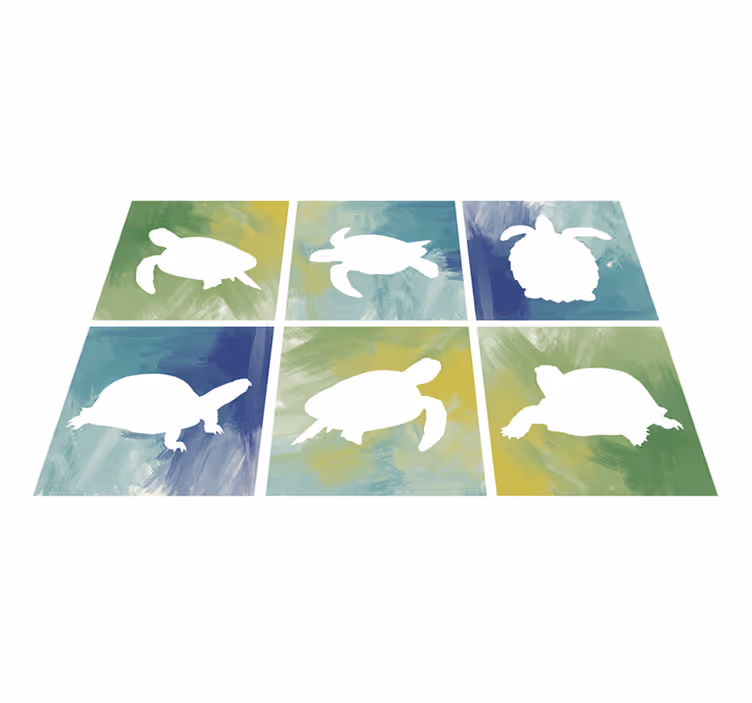 Turtle Silhouette Mosaic animal mat - TenStickers