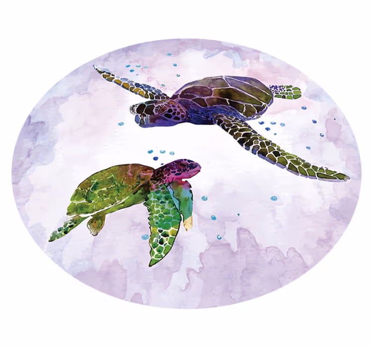 Sea Turtle Duo animal mat - TenStickers
