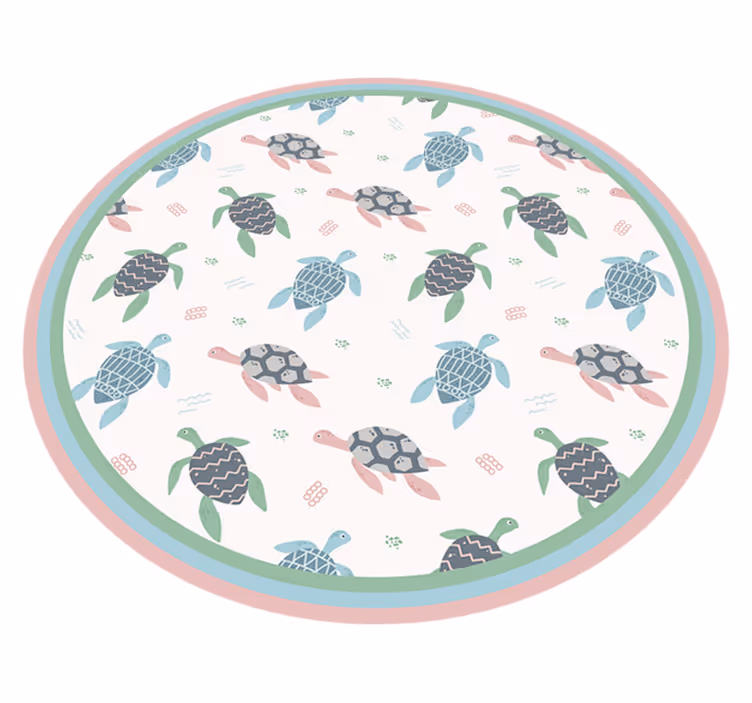Turtle Play Circle kids rug - TenStickers