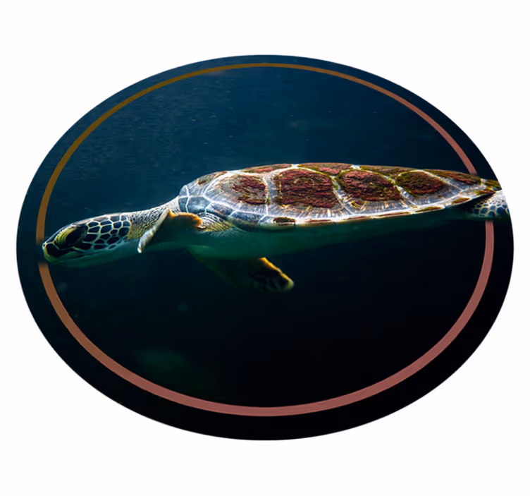 Sea Turtle Circle animal mat - TenStickers