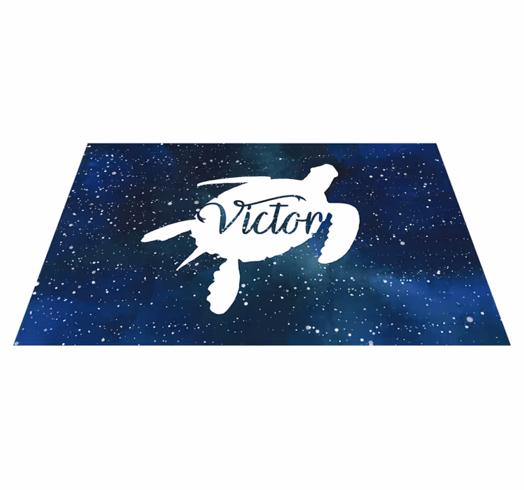 Starry Sea Turtle custom floor mat - TenStickers