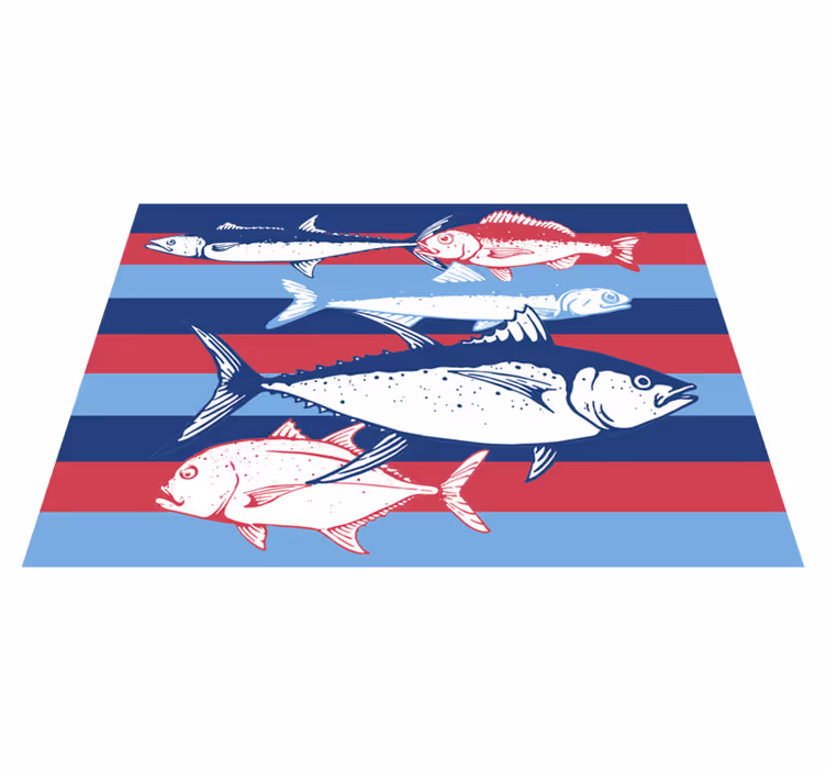 Fish Stripe Illustration animal mat - TenStickers