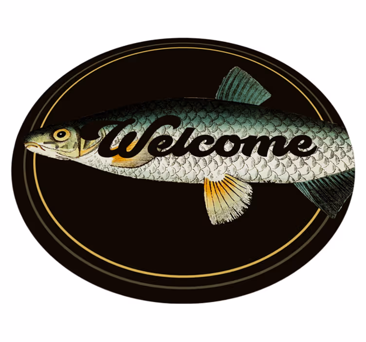 Welcome Fish Entryway animal mat - TenStickers