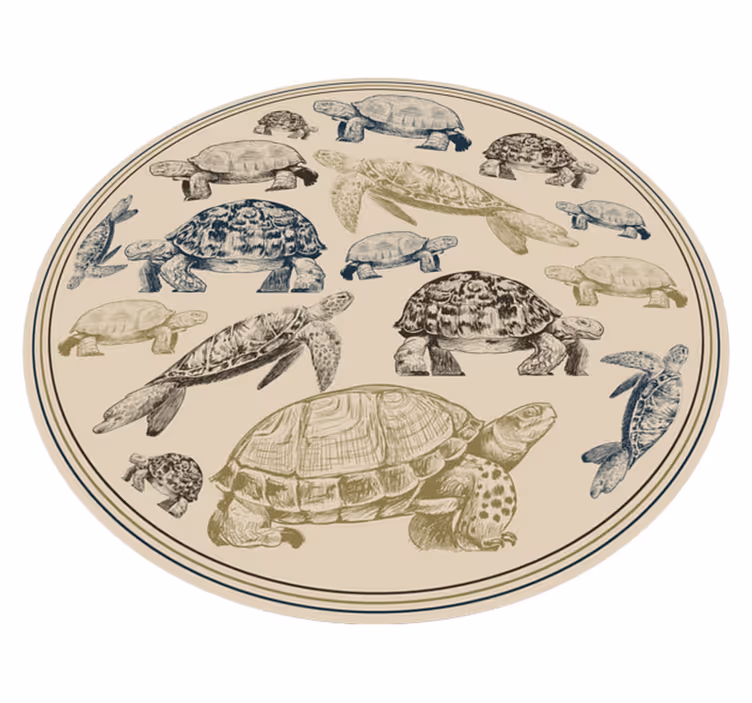 Turtle Illustrations animal mat - TenStickers