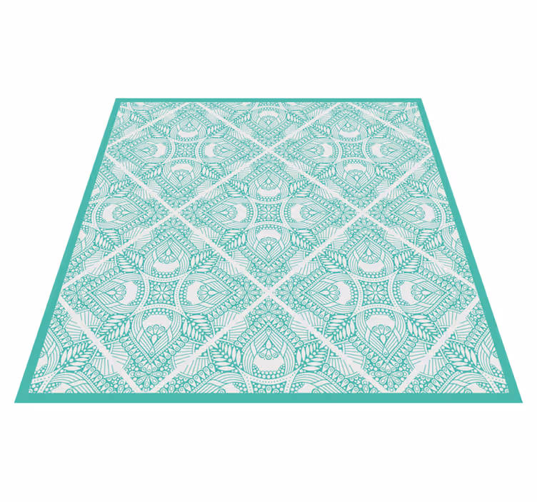 Geometric rug with geometric patterned overlay - TenStickers