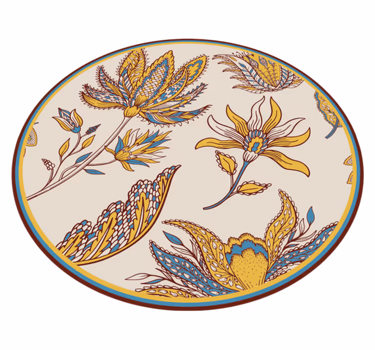 Elaborate Botanical Grace floral rug - TenStickers