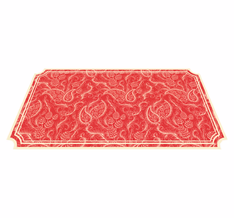 Paisley Illustration vinyl living room rug - TenStickers