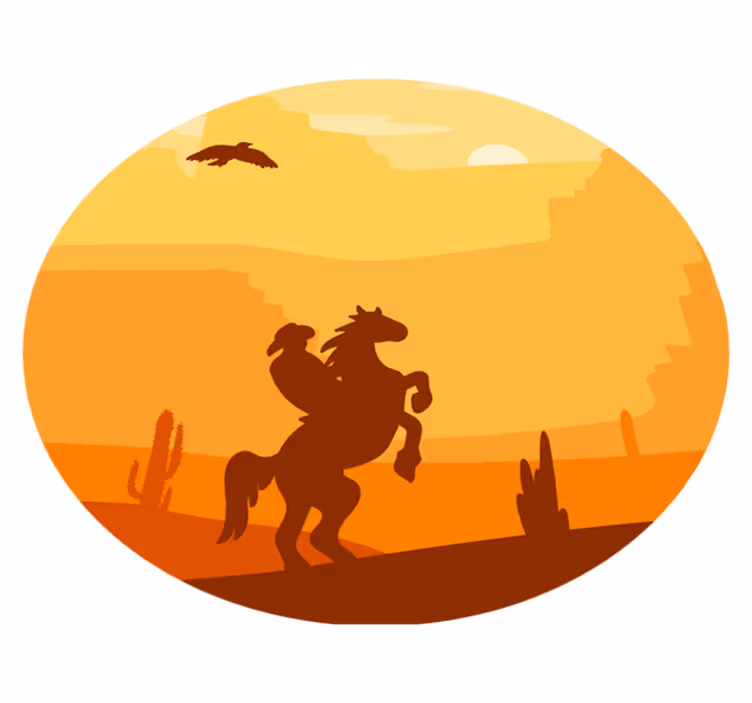 Sunset Silhouette animal mat - TenStickers