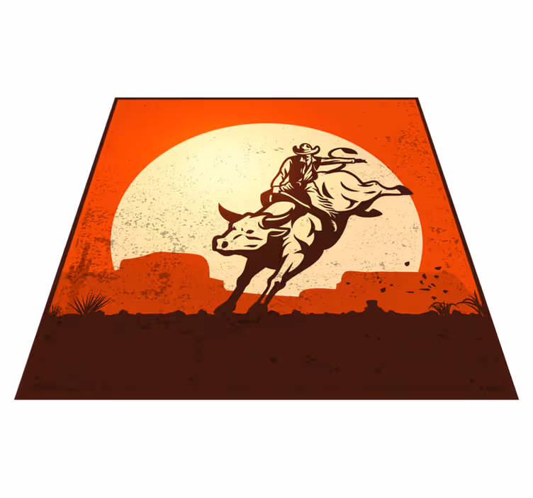 Cowboy Bull Silhouette kids rug - TenStickers