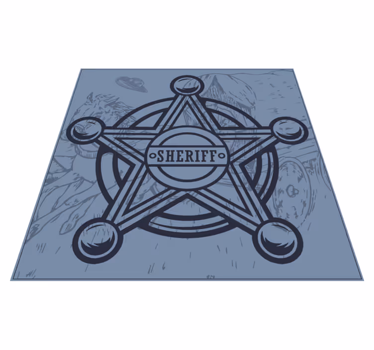 Sheriff Badge Emblem game rug - TenStickers