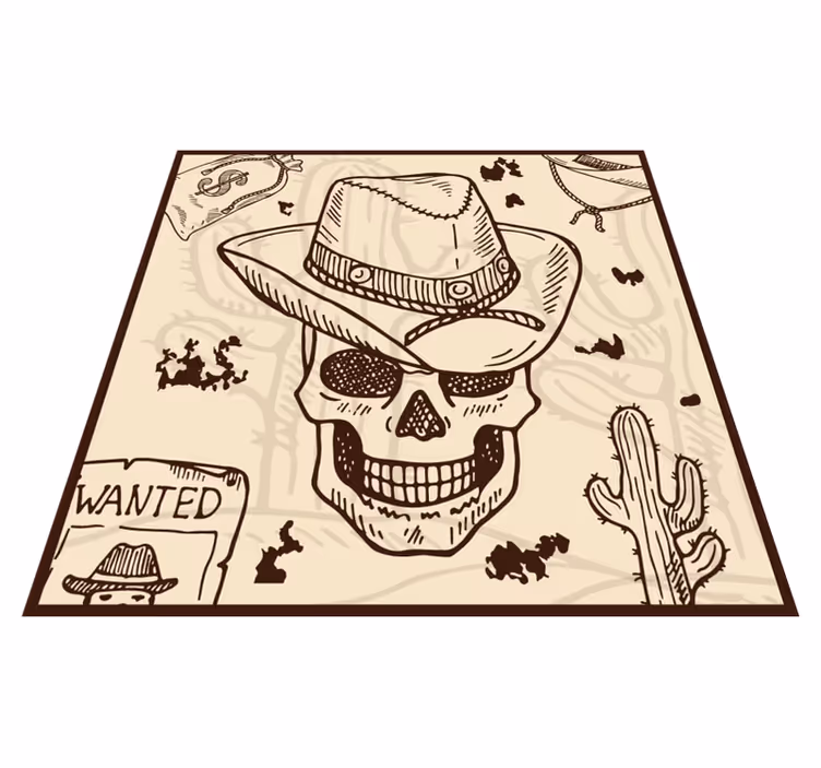 Western Themed Illustration teenage bedroom rug - TenStickers