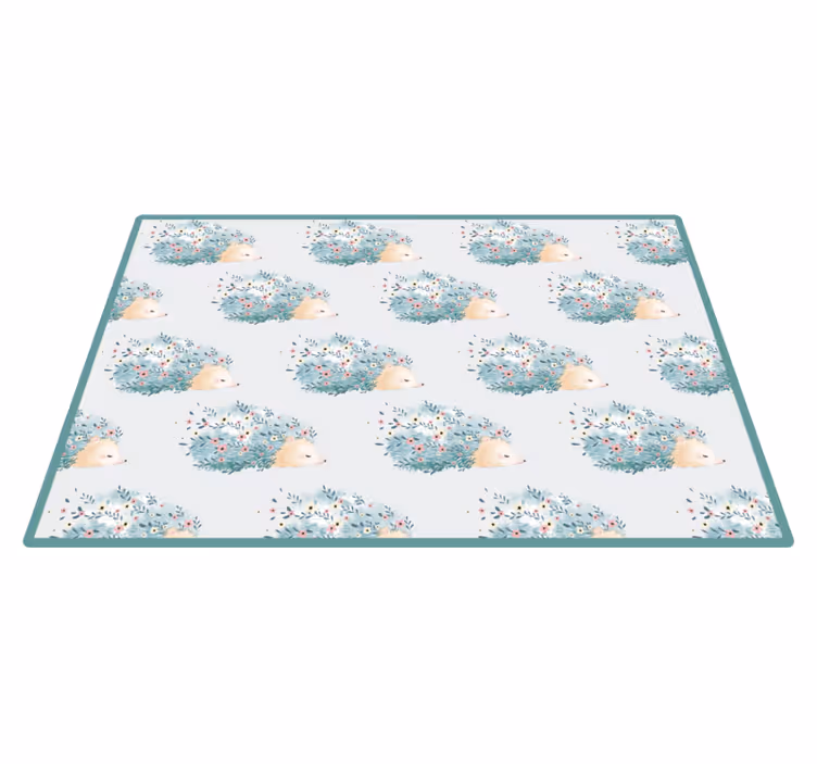 Hedgehog Floral Patterns nursery rug - TenStickers