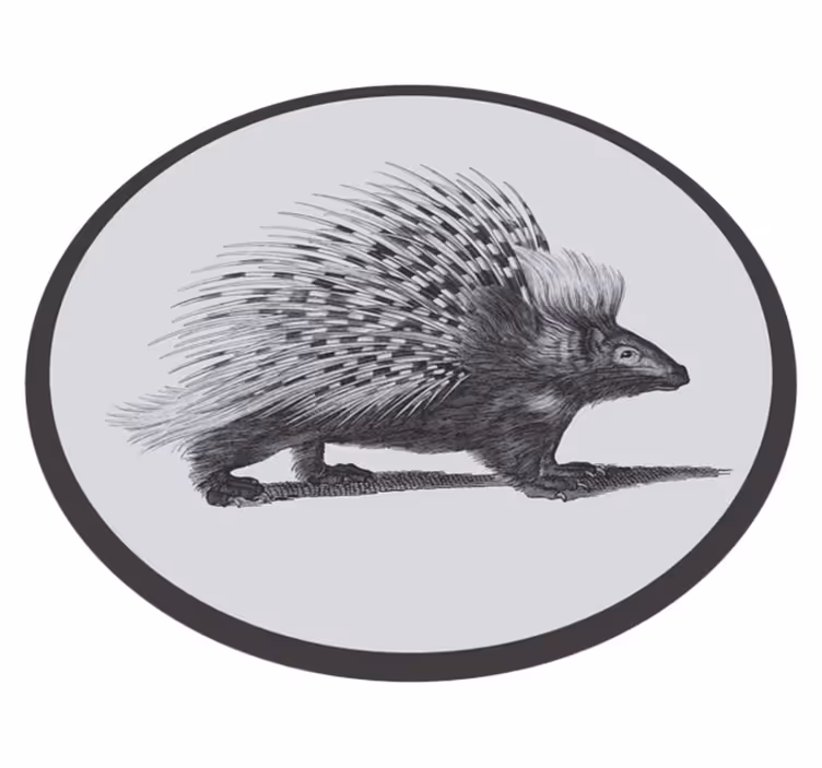 Porcupine Illustration animal mat - TenStickers