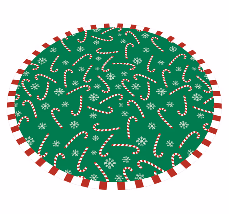 Candy Cane Circle christmas rug - TenStickers