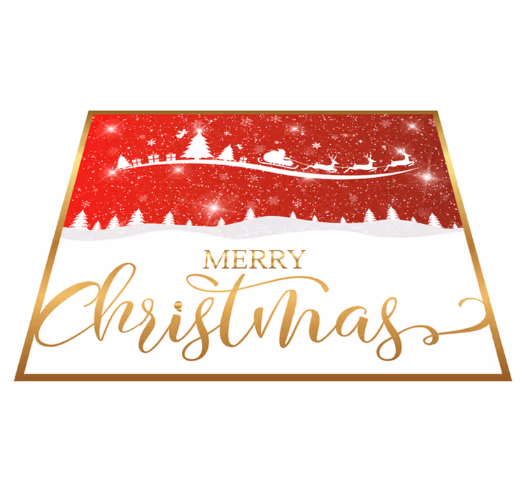 Festive Greeting christmas rug - TenStickers