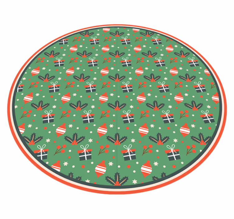 Festive Roundel christmas rug - TenStickers