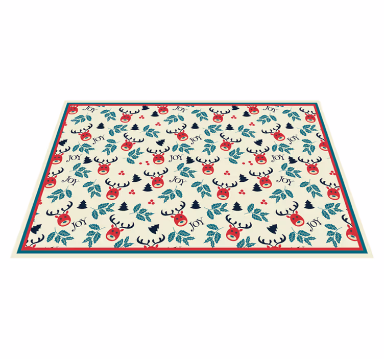 Festive Reindeer Pattern christmas rug - TenStickers
