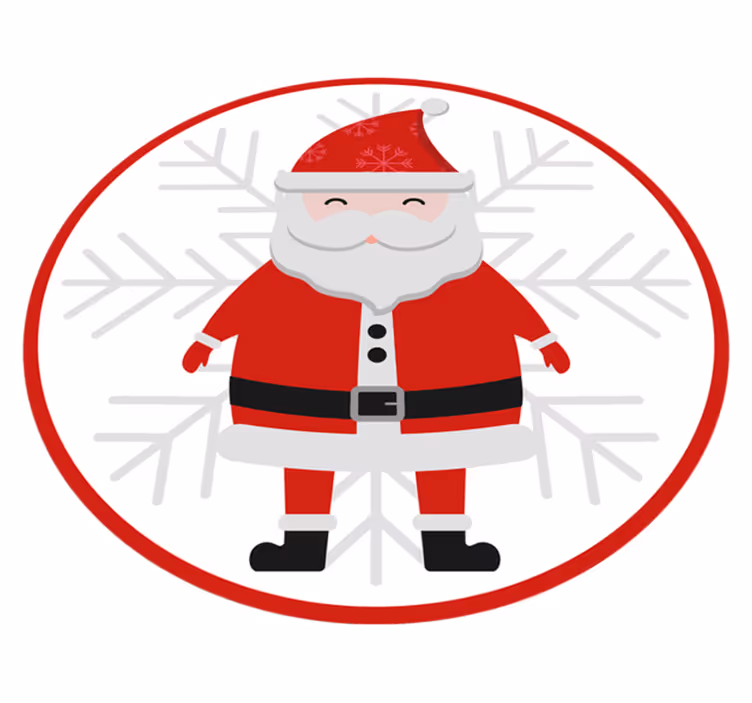 Santa Claus Circle christmas rug - TenStickers