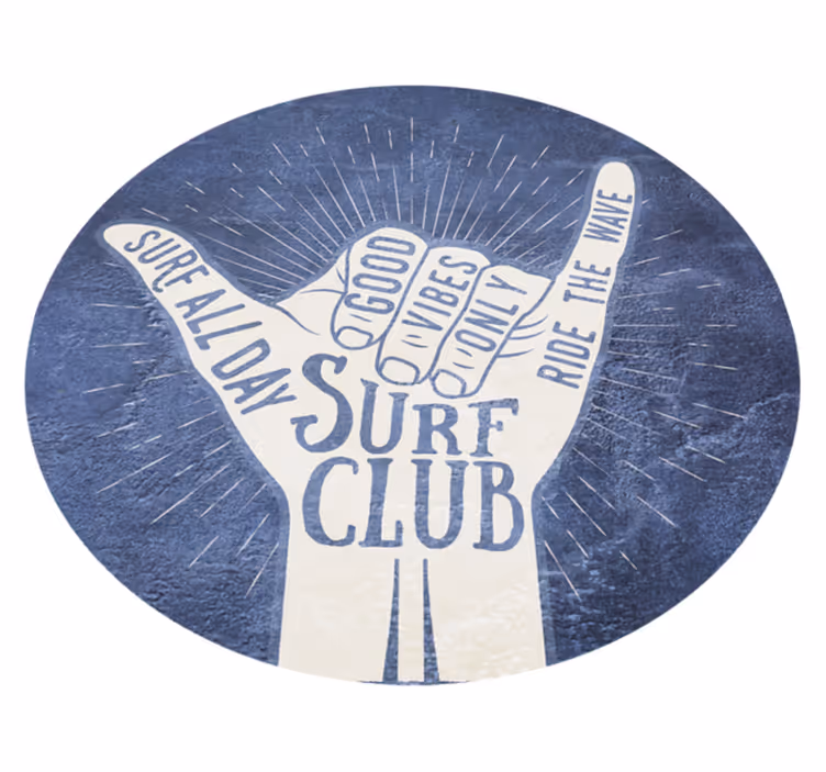 Surf Club Emblem quote rug - TenStickers