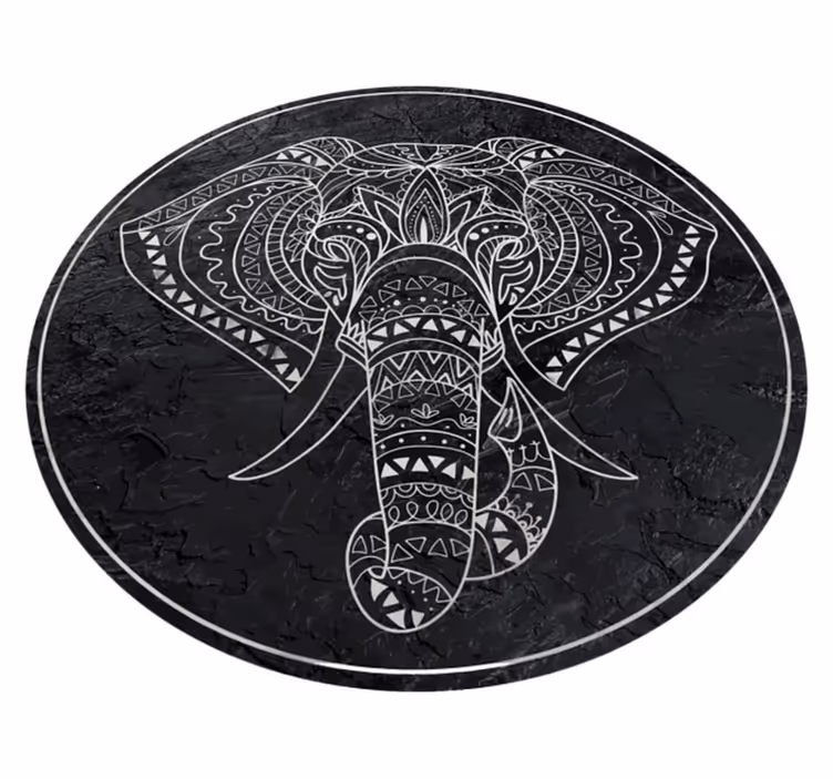 Mandala rug inspired by mandala elephant design - TenStickers