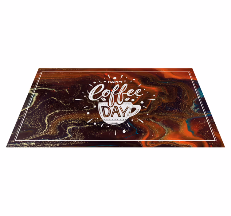 Happy Coffee Day quote rug - TenStickers