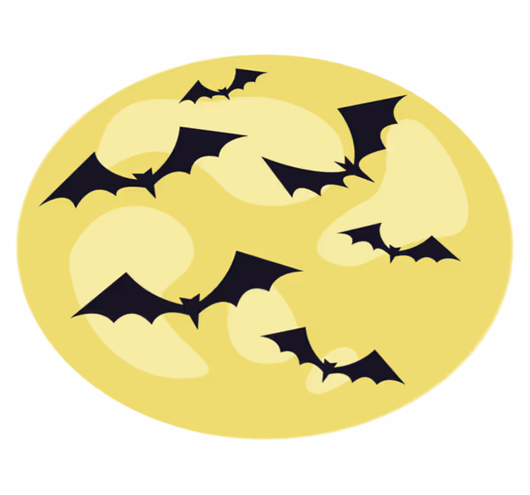 Nocturnal Bats Circle halloween rugs - TenStickers
